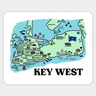 Key West Map Art Sticker